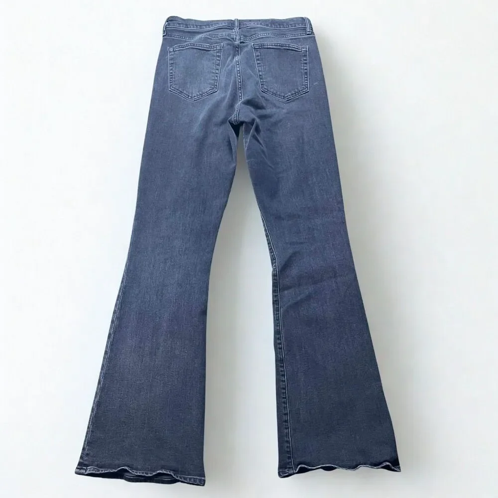 GAP Jeans Women 31 Flare High Rise Faded Black Stretch Denim Long Western Y2K - Picture 2 of 8